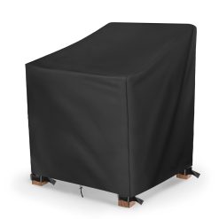 Garden Chair Cover Patio Stacking Chair Cover Waterproof 420D Oxford Fabric Outdoor Protective Cover for Stackable Chairs Anti-UV 89x89x120/89cm Black