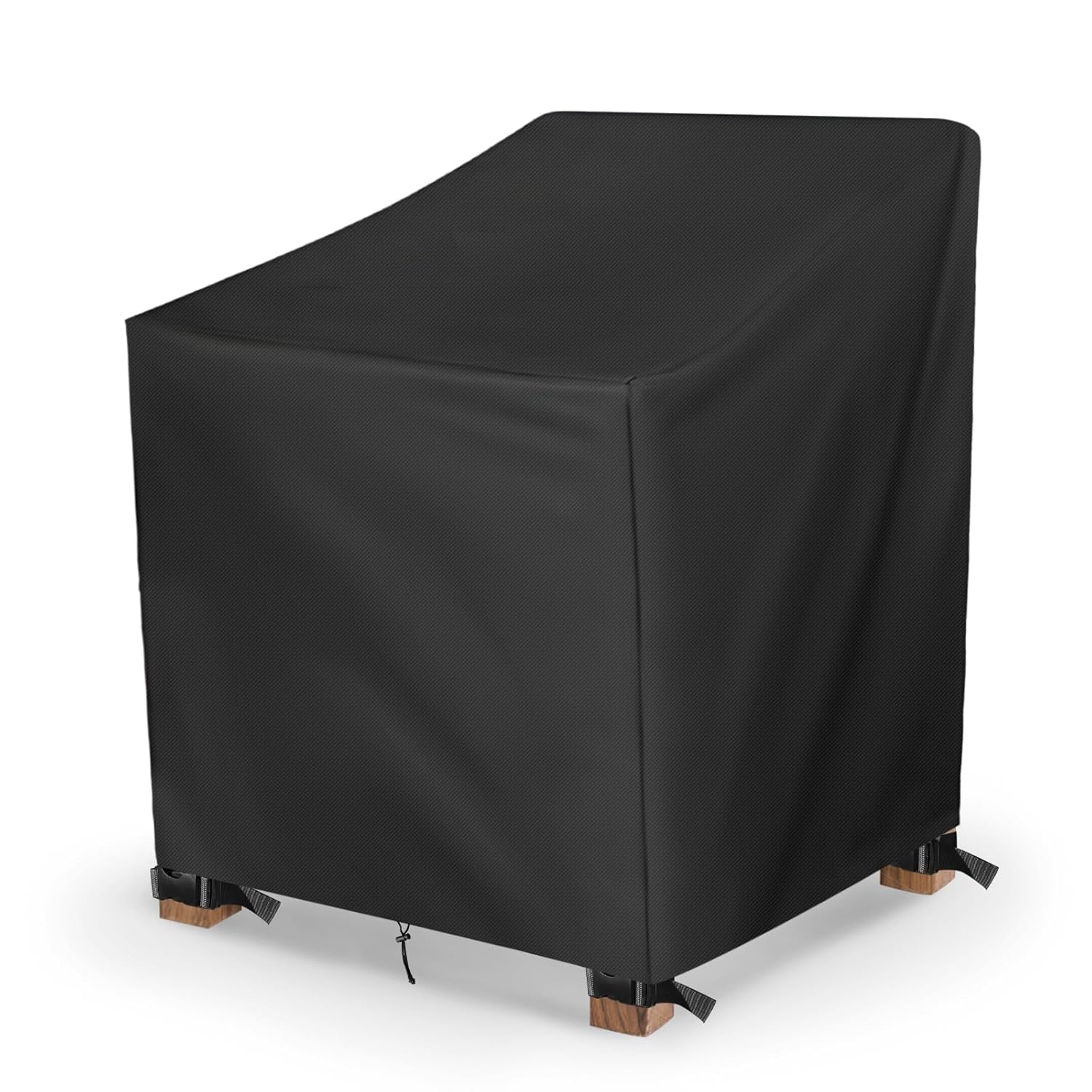 Garden Chair Cover Patio Stacking Chair Cover Waterproof 420D Oxford Fabric Outdoor Protective Cover for Stackable Chairs Anti-UV 89x89x120/89cm Black