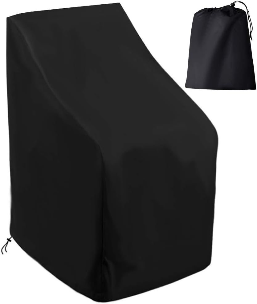 Garden Chair Covers, Patio Stacking Chair Cover Waterproof Oxford Fabric Stacking Chair Covers with Storage Bag & Windproof Buckle for Outdoor Patio...