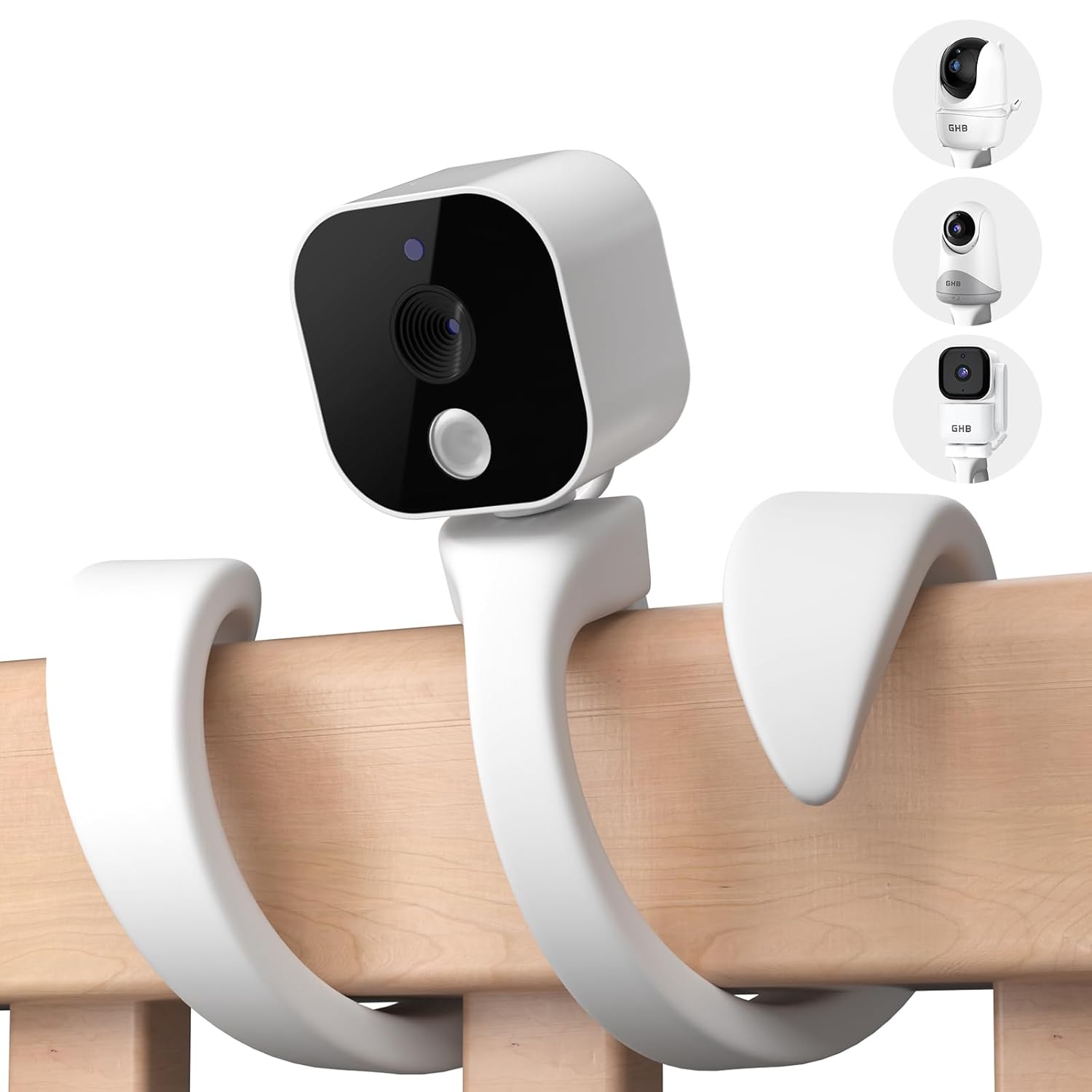 GHB Baby Monitor Holder Universal Baby Camera Holder for Cot 1/4'' Screw with Compatible ABM700, ABM720, VB807 Cameras