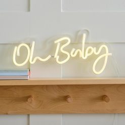 Ginger Ray White 'Oh Neon Wall Light Baby Shower or Nursery Decoration 17cm x 34cm