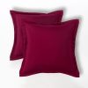 HOMESCAPES Set of 2 Outdoor Cushions Waterproof, Plain Burgundy Filled Garden Furniture Cushion, Hypoallergenic, Polyester Decorative Pillows for Indoor & Outdoor Patio, Benches...