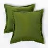 HOMESCAPES Set of 2 Outdoor Cushions Waterproof, Plain Green Filled Garden Furniture Cushion, Hypoallergenic, Polyester Decorative Pillows for Indoor & Outdoor Patio, Benches &...