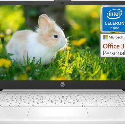 HP Stream 14 inch Laptop for Student and Business, Intel Quad-Core Processor, 16GB RAM, 320GB Storage (64GB eMMC + 256GB Card), 1-Year Office 365, Webcam, 12H Long Battery Life,...