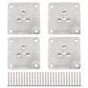 INCREWAY Mounting Plates, 4Pcs Heavy Duty Sofa Leg Mounting Plates Flat Durable Steel Furniture Leg Attachment Plates with Screws for Sofa Couches Chair Seats