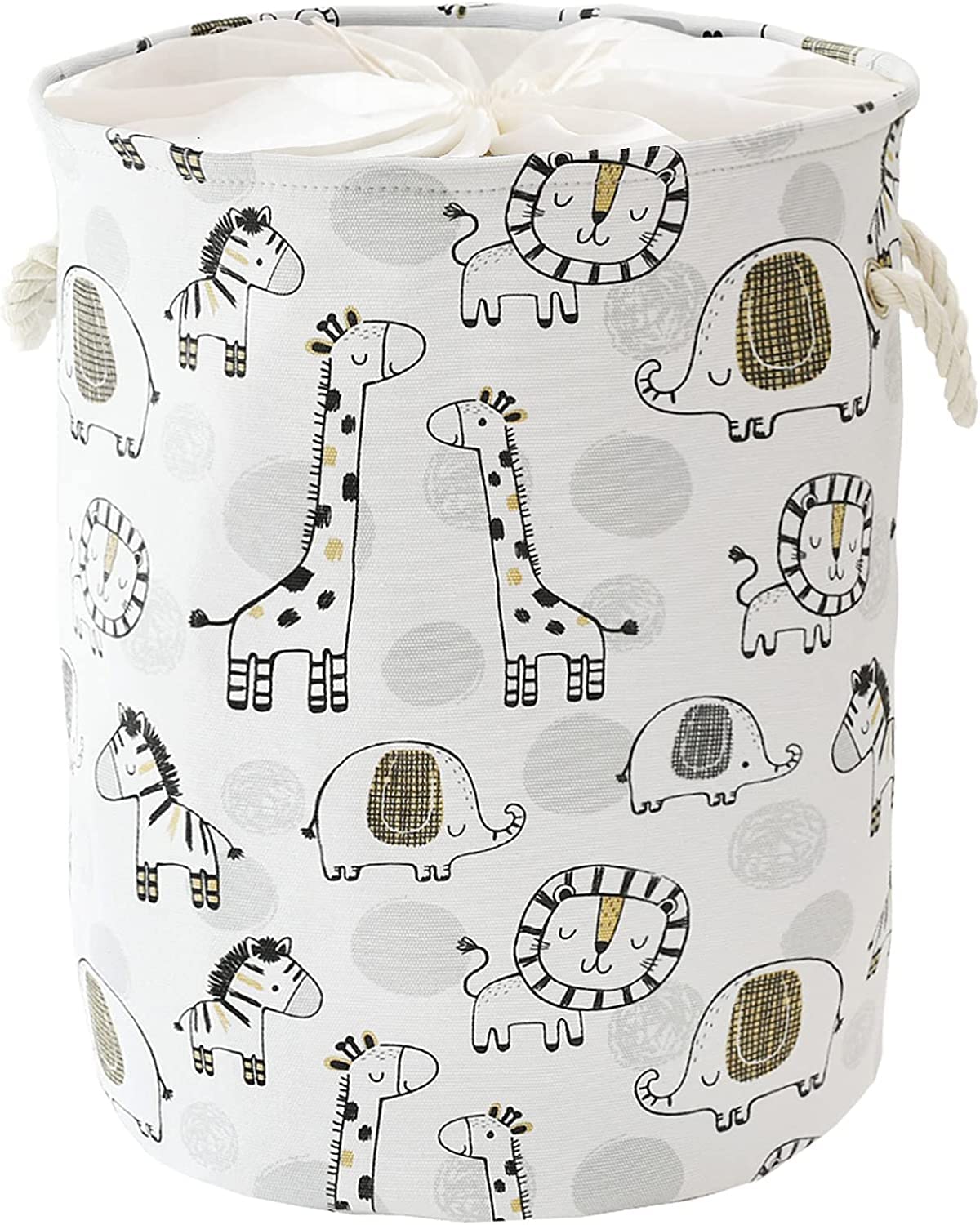INough 58 L Laundry Basket Toy Storage Baskets Extra Large Baby Hamper for Kids, Nursery Hamper Foldable Toy Basket Washing Basket with Drawstring Closure Toy Storage for Living...