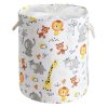 INough Baby Laundry Basket, Baby Clothes Hamper 58L Round Baby Hamper for Boy Girl Foldable Storage Basket with Handle Toy Basket Nursery Hamper Kids Laundry Hamper for Baby...