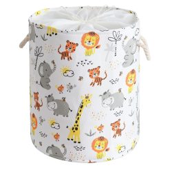 INough Baby Laundry Basket, Baby Clothes Hamper 58L Round Baby Hamper for Boy Girl Foldable Storage Basket with Handle Toy Basket Nursery Hamper Kids Laundry Hamper for Baby...