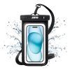 JOTO Waterproof Phone Pouch Cellphone Dry Bag Case for iPhone 16 15 14 13 12 Pro Plus Max XR X 8 7 6S SE, Galaxy S23 S22 S22+ S21 up to 7" -Black