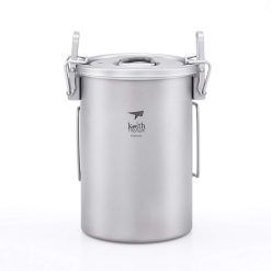 Keith Ti6300 900ml Titanium Pot Foldable Handle Multipurpose Titanium Rice Cooker