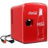 Koolatron Coca Cola Mini Fridge For Bedrooms 4L Small 6 Can Table Top Quiet Mini Fridges For Skincare Office Food Drinks Kids 12V Portable Cooler Refrigerator Home Car & Travel...