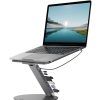 KU XIU Adjustable Laptop Stand with 8 in 1 USB C Hub, Foldable Portable Computer Notebook Stand with 360Â° Rotating Base, Riser Holder Mount for All 10-17" Laptops (Gray)