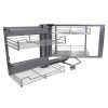 KuKoo Corner Pull Out Baskets Shelving Unit for Kitchen Storage Cabinet Width 900-1000mm Left Hand Corner Kitchen Pull Out Baskets, 90-100cm Cabinet, 4 Metal Slide Out Storage...