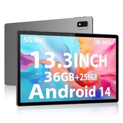 LINROM 2K Tablet 13.3 INCH e 5G WiFi, Android 14.0, INCELL 2000 * 1200, 11580mAh, 36GB RAM, 256GB ROM (2TB Expansion), Octa-Core 2.0GHz, 13MP+8MP, Tablet with Case/GPS/Bluet...