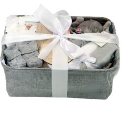 Luxury Grey Unisex Baby Gift Set, Baby-Shower Gifts, Perfect Gifts for Baby Showers, Baby Essentials for Newborn Hamper, Unique New Born Baby Gifts Girl or Baby Boy, Baby Bundle.
