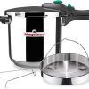 MAGEFESA® Dynamic Super Fast Pressure Cooker 5 litres + basket, made of 18/10 stainless steel, suitable for all types of cookers including induction, 5 safety systems, easy to...
