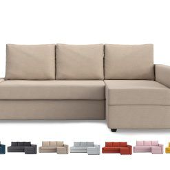 MASTERS OF COVERS Snug Fit Friheten Slipcover for The IKEA Friheten with Chaise Corner Cover, Sofa Bed Cover, Sectional Slipcover Replacement (Light Khaki)