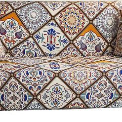 MIDODO Printed Couch Cover Stretch Sofa Covers Patterned Sofas Seater Slipcovers for 3 Cushion Couch Set MLG (4 Seater/Large 3 Seater)