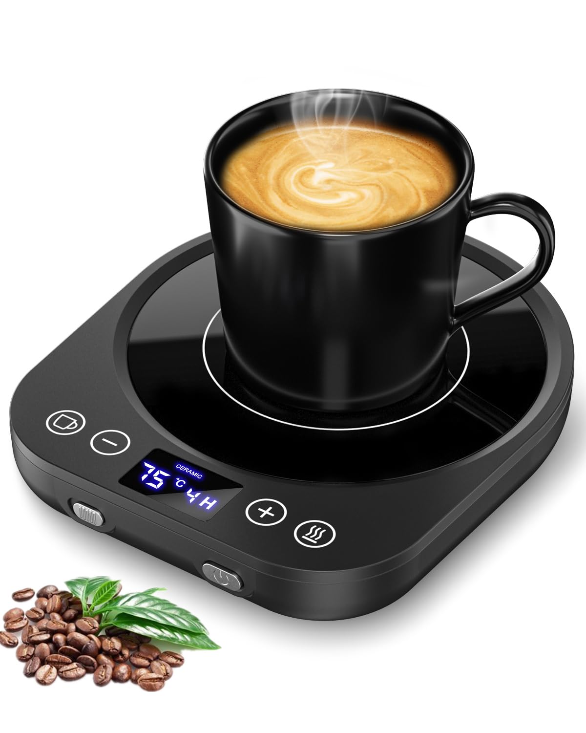 MQFORU Coffee Mug Warmer, Smart Cup Warmer with Gravity Sensor, 9 Temperature Settings, 1-9H Timing, 4H Auto Shut Off, Electric Beverage Warmer for Heating Coffee, Tea, Milk,...