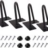 MSOBAIW 4 Inch Hairpin Legs, Heavy Duty Metal Table Legs for Cabinet, Wardrobe, TV Cabinets, Drawers, Nightstand, 3/8" Dia Satin Black Two-Rod Iron Wire Legs for DIY Furniture...