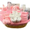Newborn Baby Girl Gifts Hamper Baby Gift Set with Beautiful Baby Essentials Including Plush Teddy Bear Comforter & Rattle - Perfect for Welcoming a New Baby Girl Gift