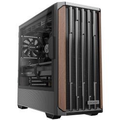 Okinos Genuine Walnut Wood PC Case, Support 360mm Radiator on Top, Pre-Installed 4 x 120mm PWM Fans ATX Case, Type-C Port, Magnetic Tempered Glass Side Panel, Black Computer...