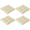 Outsunny Set of 4 Outdoor Seat Cushions with Ties, Water Repellent Seat Pads for Dining Chair, Swing, Sofa, 48 x 48 x 10 cm, Beige