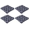 Outsunny Set of 4 Outdoor Seat Cushions with Ties, Water Repellent Seat Pads for Dining Chair, Swing, Sofa, 48 x 48 x 10 cm, Blue
