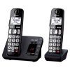 Panasonic KX-TGE822EB Digital Cordless Phone About 40 minutes Answering Machine with Nuisance Call Block and Dedicated Key, Amplified Sound Double