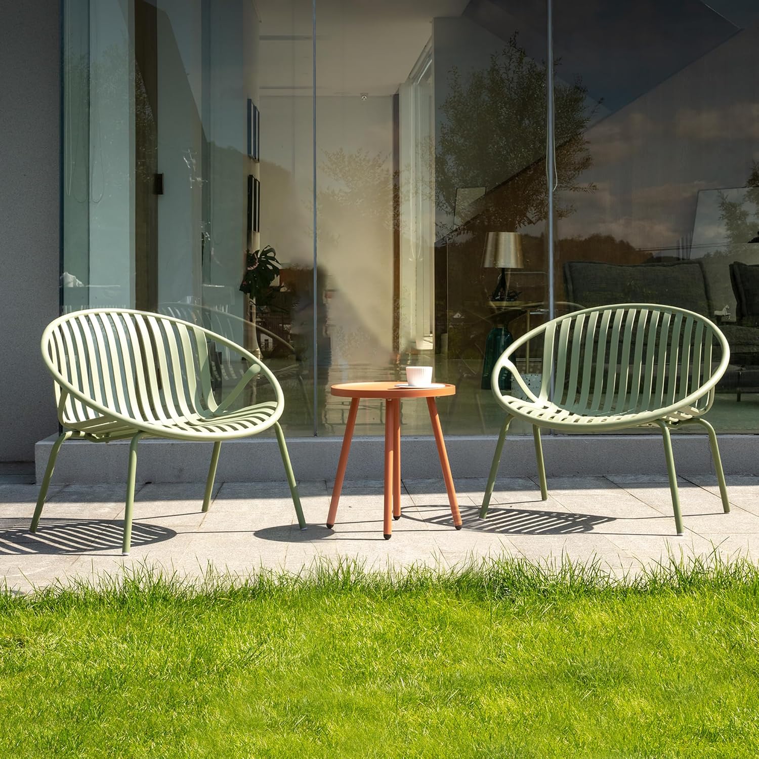Patio Furniture Set, 3 Pieces Outdoor Furniture with Bistro Table and Patio Chairs Set of 2,Outdoor Patio Set with Porch Chairs and Table,Deck Furniture Conversation Set for...