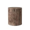Patio Sense 62420 Elyse Round Rustic Garden Stool Wood Outdoor Seating & End Table Portable Adaptable Outdoor Furniture Ideal for Entertaining, Gardening & Decor - Seasoned...