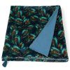Ragged Rose 140 cm x 180 cm Throw Blanket - Pom Pom Throw Made of Cotton Velvet with Pompom Trims on Sides - Versatile Cotton Velvet Blanket for Sofa & Bed