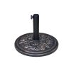 Ram® 10kg Heavy Duty Cast Cement Parasol Base with Floral Effect Garden Patio Furniture Stand for Umbrella Canopy Gazebo Awning