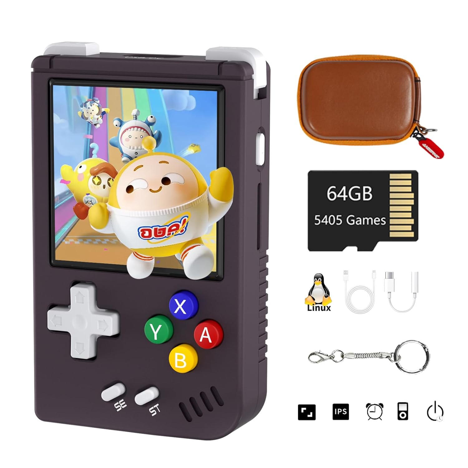 RG Nano Pocket Mini Video Handheld Game Console Keychain 1.54" IPS Screen Aluminum Alloy Game Player Linux System 64G TF Card Preload 5360 Classic Games 1050mAh Battery Hi-fi...