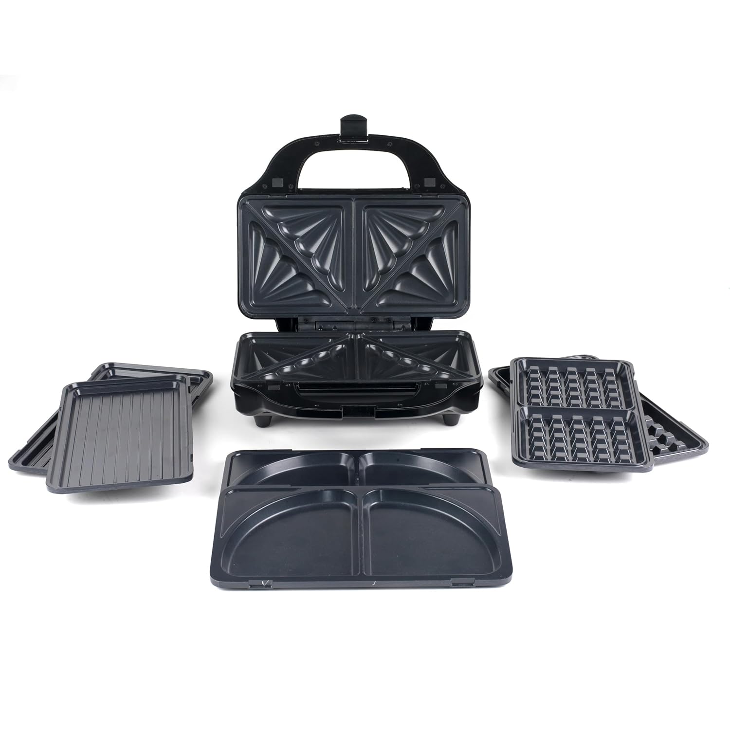 Salter 4-In-1 Snack Maker - Sandwich Toaster, Waffle Maker, Panini Press Grill, Omelette Maker, Removable Extra Large Deep Fill Hot Plates, Non-Stick, 900W, Auto Temperature...