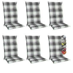 Set of 6 Outdoor Chair Cushions 120x50x6 cm - Comfortable Mint Green High Back Garden Chair Cushions Seat Pad Soft Foamcore & UV-lightfast - Sunny HL MK