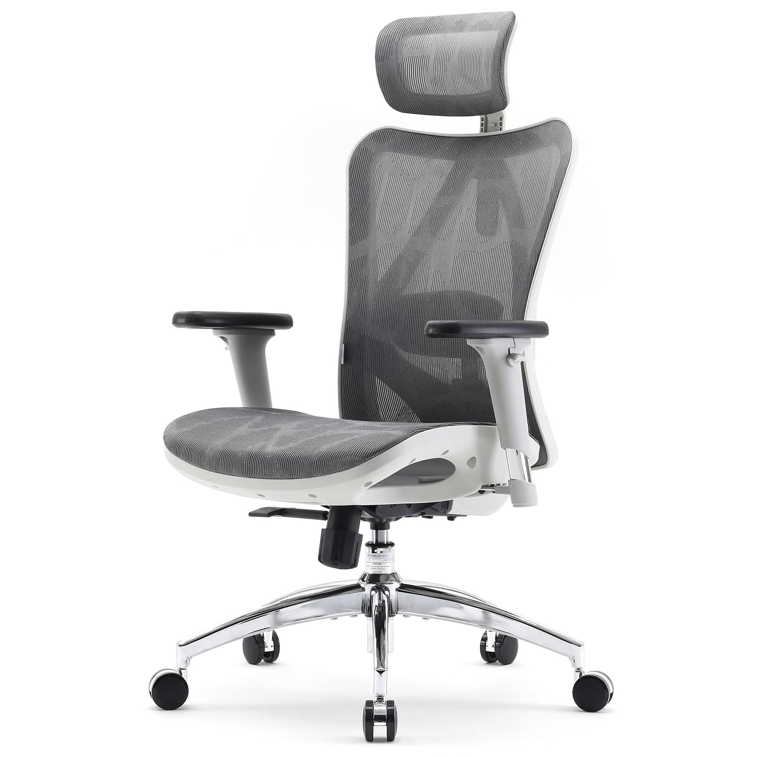 SIHOO Ergonomic Office Chair Mesh Desk Chair with Adjustable Lumbar Support 3D Armrests Breathable High Back Computer Chair (Light Gray)