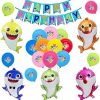 SMLH Baby Shark Balloons & Banner - Happy Birthday Helium Foil Balloons for Kids Party Gift - Baby Shark Theme Decorations
