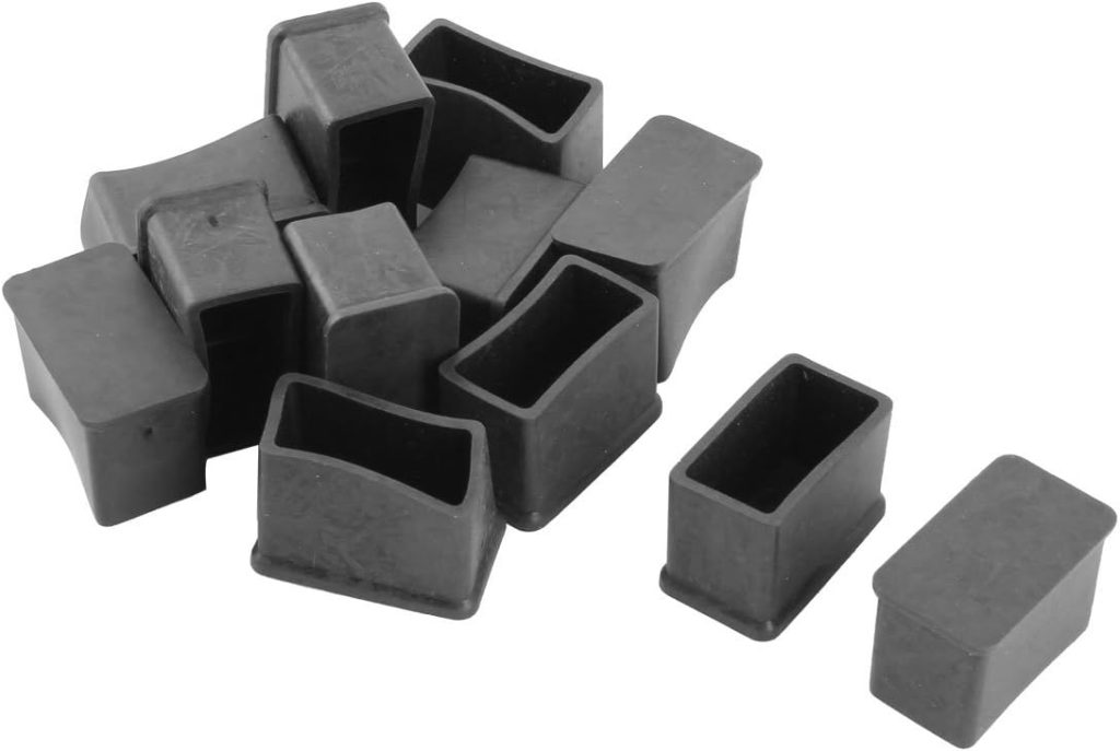 sourcing map 15x30mm Rubber Chair Leg Caps Feet Tips Rectangular ...