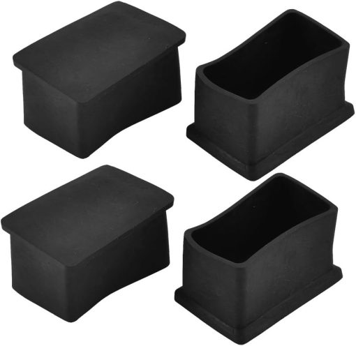 sourcing map Rubber Rectangle Chair Leg Caps End Pad Feet Cover ...