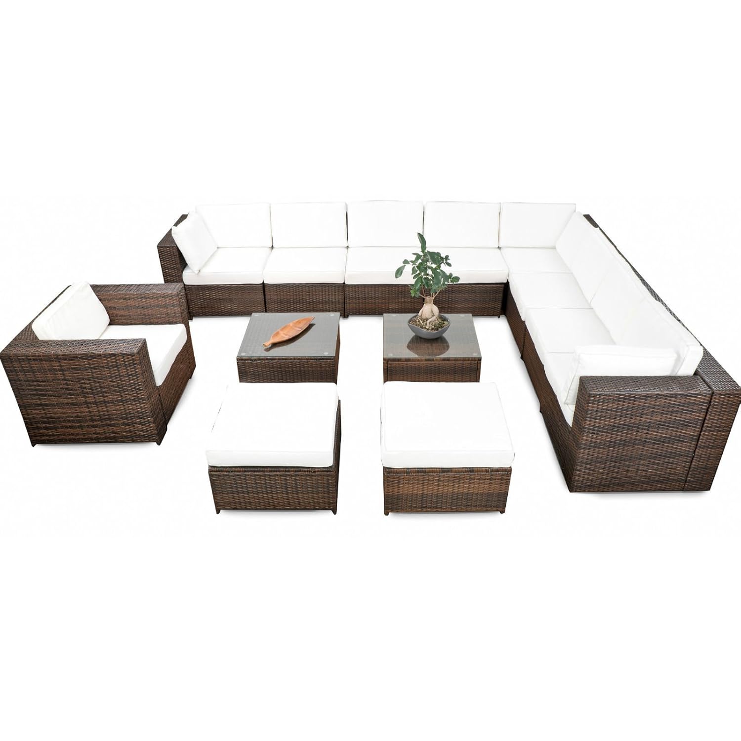 SSITG Polyrattan Lounge Garden Furniture Lounge Furniture Table Chair Sofa