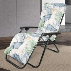 Sun Lounger Cushions, 170 * 50cm Thick Replacement Sunbed Cushions Garden Recliner Relaxer Chair Cushion Patterned Non-slip Lounge Chair Pads for Garden Furniture Outdoor Indoor...