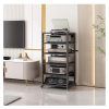 Tall AV Media Speaker Stand 5/6 Tier, Home Club Audio Video Tower Equipment Component Rack, Stereo Receiver CD Record Player Turntable Amplifier Storage Unit Cabinet, Game...