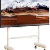 Television Stands TV Stand Tvstand Height-Adjustable Mobile TV Stand With Wheels, Rolling TV Cart With Tilt Floor TV Stand With Shelf, 110 Lbs Capacity TV Bracket TV Mount Stand(Wh