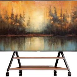 Television Stands TV Stand Tvstand Mobile TV Stand For 60" To 100" TVs, Rolling On Wheels TV Cart With 2 Tier Shelf For Home Office TV Bracket TV Mount Stand