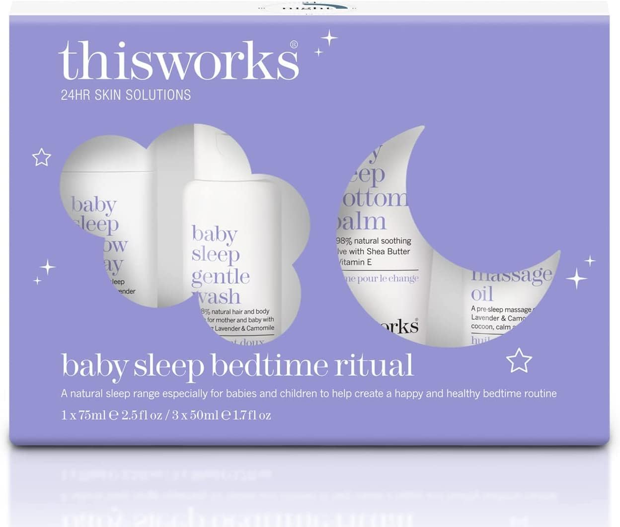 This Works Baby Sleep Bedtime Ritual Gift Set - Paediatrician Approved Baby Sleep Spray, Gentle Baby Wash, Baby Massage Oil and Bottom Balm Baby Moisturiser - Calming Bedtime...