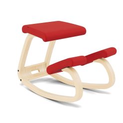 Varier Variable Balans, Original Kneeling Chair, Ergonomic Office Chair, Natural/Red, 10-Year Limited Warranty, Designed by Peter Opsvik
