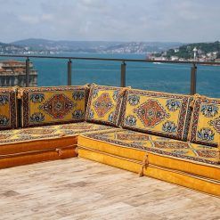Yellow Premium Arabic Seating, Handmade Floor Couches, Sectional Sofas, Turkish Floor Sofas, Moroccan Livingroom Sofas, Arabic Majlis, Sofa Slipcovers, Living Room Furniture (L...