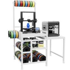 3D Printer Table with Filaments Storage - Extendable 3D Printer Stand with Rack, Filament Storage Rack Heavy Duty 3D Printer Desk, Heavy Duty Shelf Hold Spool ABS/PLA/TPU for...