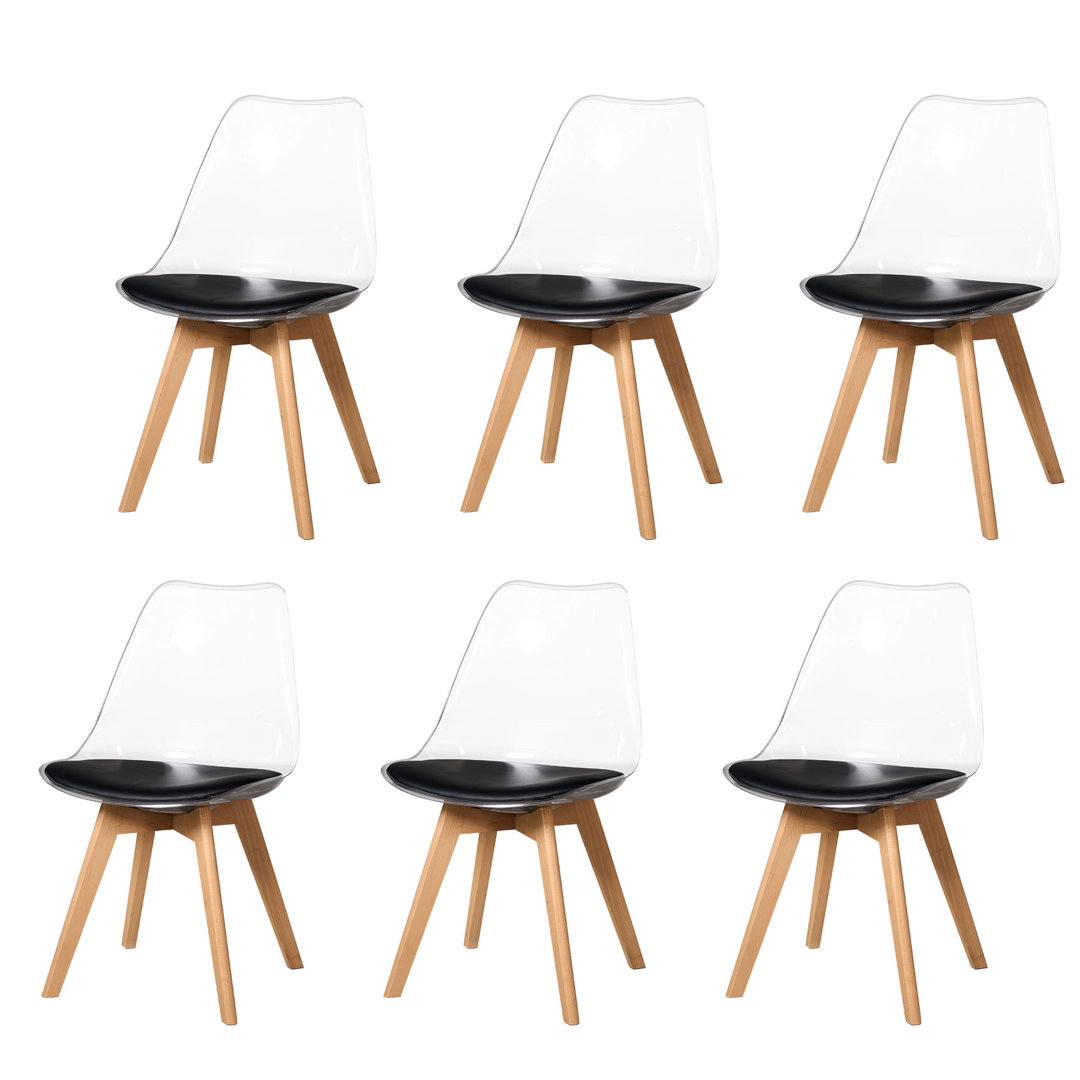 42.5cm H Leather Upholstered Full Back Stacking Side Chair